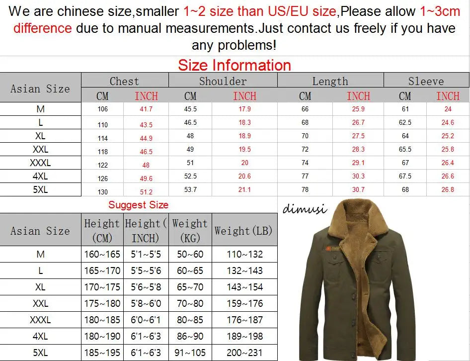 DIMUSI Winter Jacket Mens Military Fleece Warm Coats