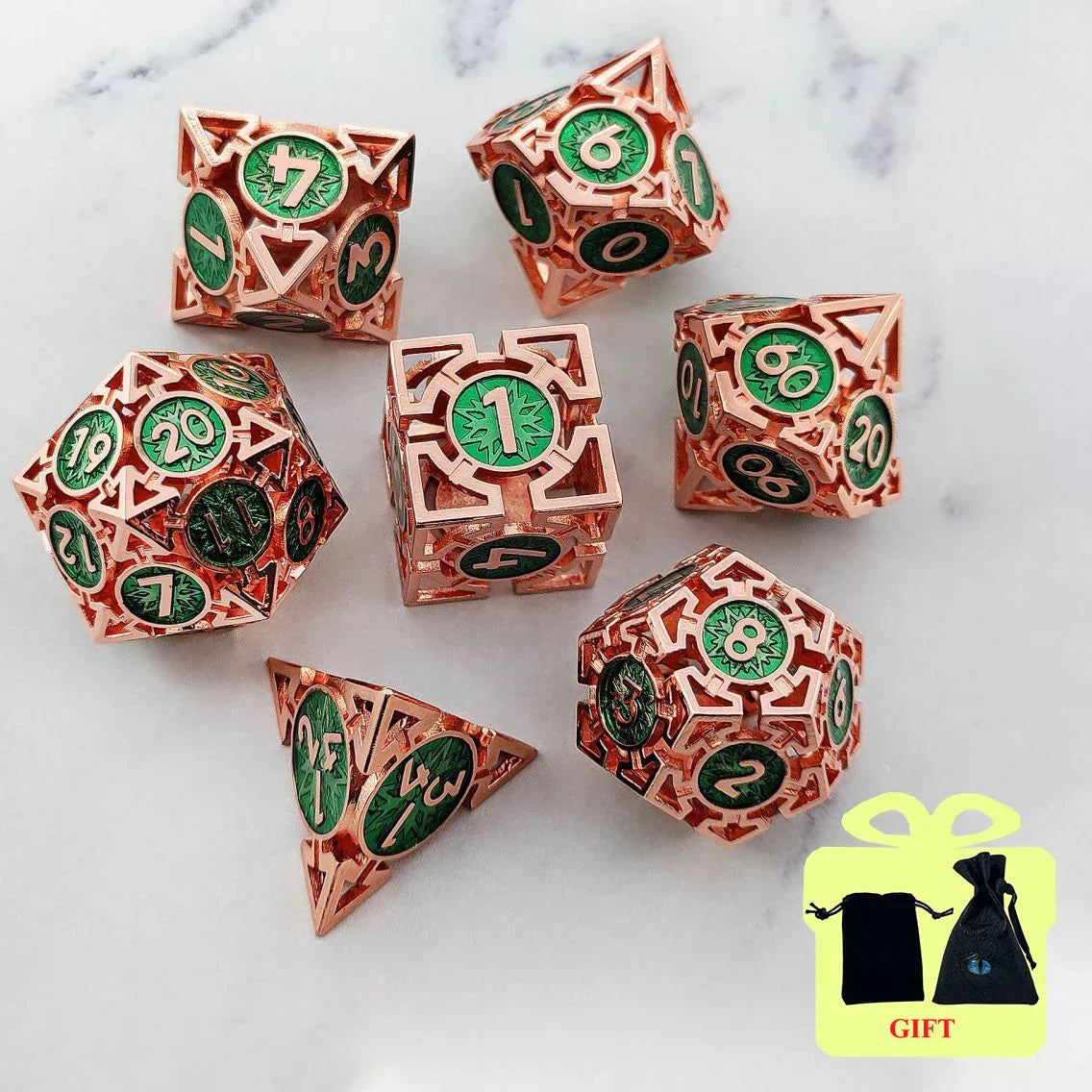 DND Dice Board Game Metal Polyhedral Dice for