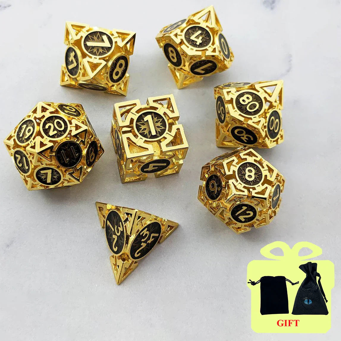 DND Dice Board Game Metal Polyhedral Dice for