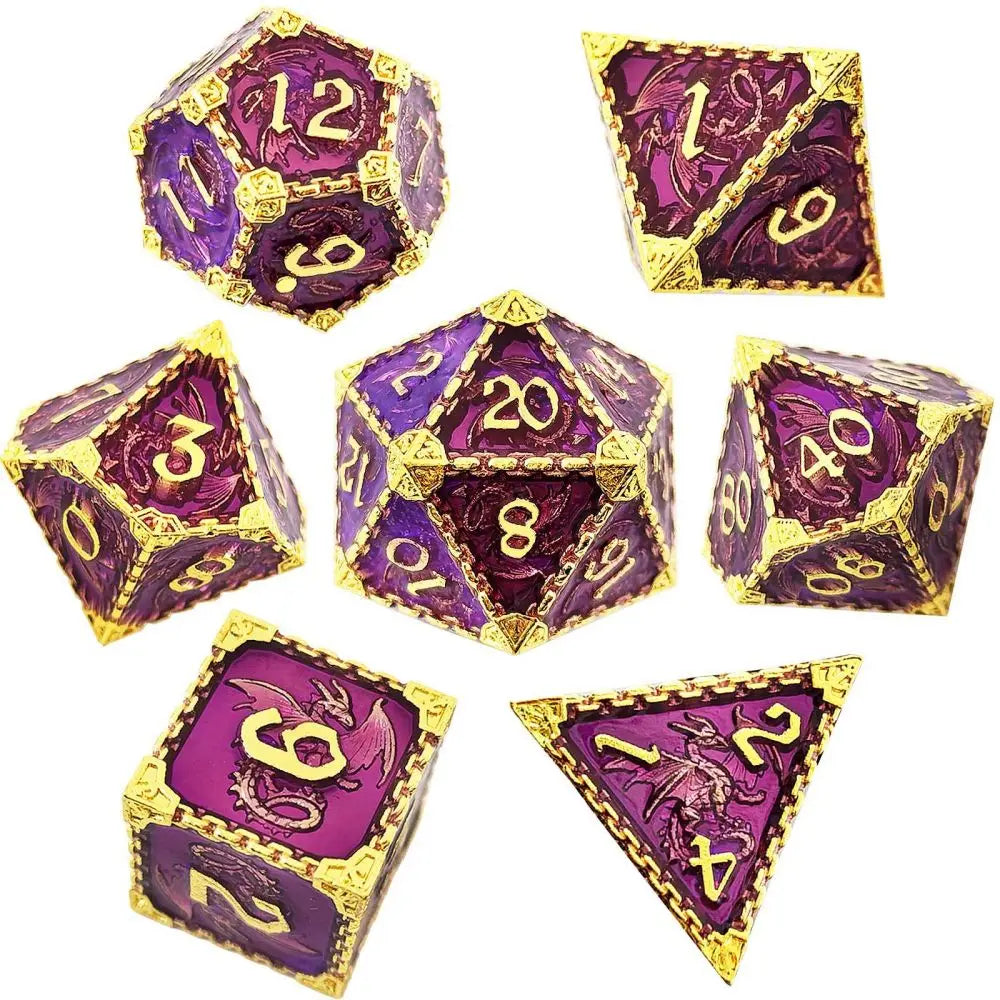 DND Dice Board Game Metal Polyhedral Dice for