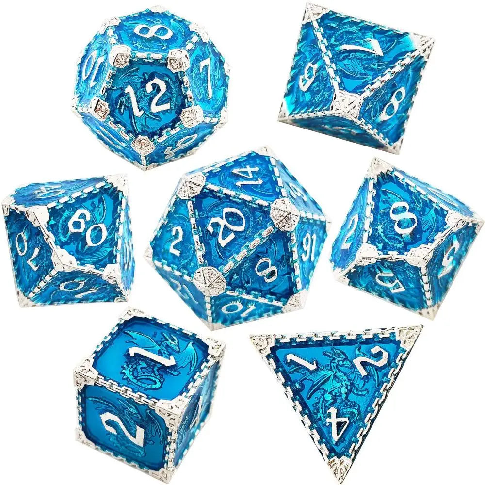 DND Dice Board Game Metal Polyhedral Dice for