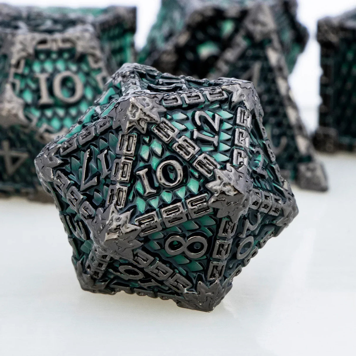 DND Metal Dice Set Dragon Scale D&D Dice