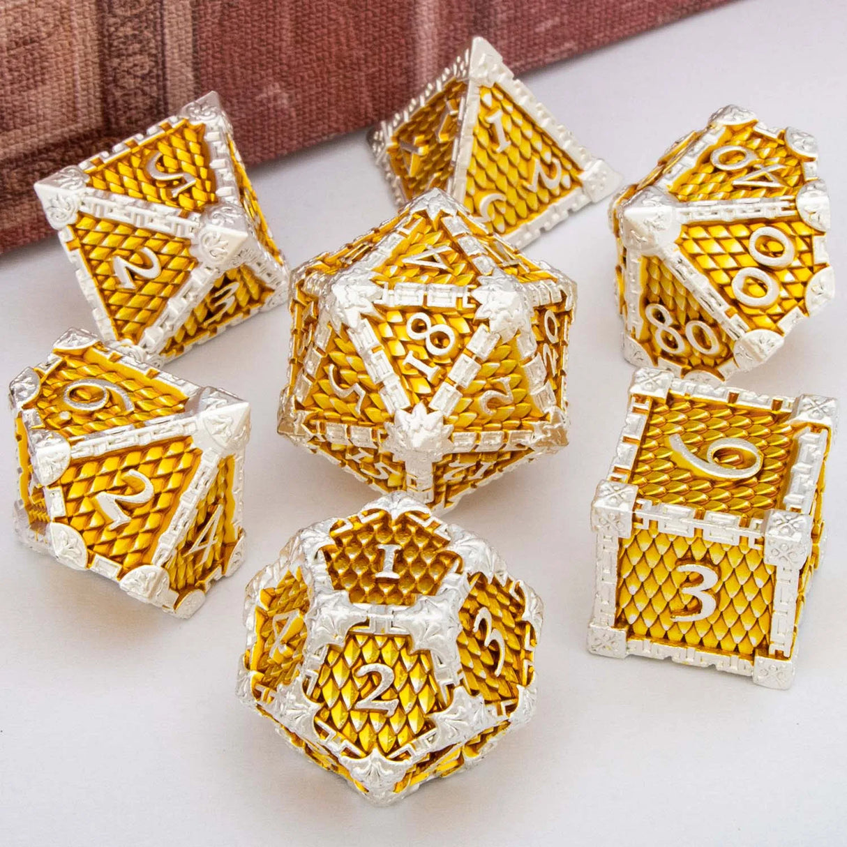 DND Metal Dice Set Dragon Scale D&D Dice