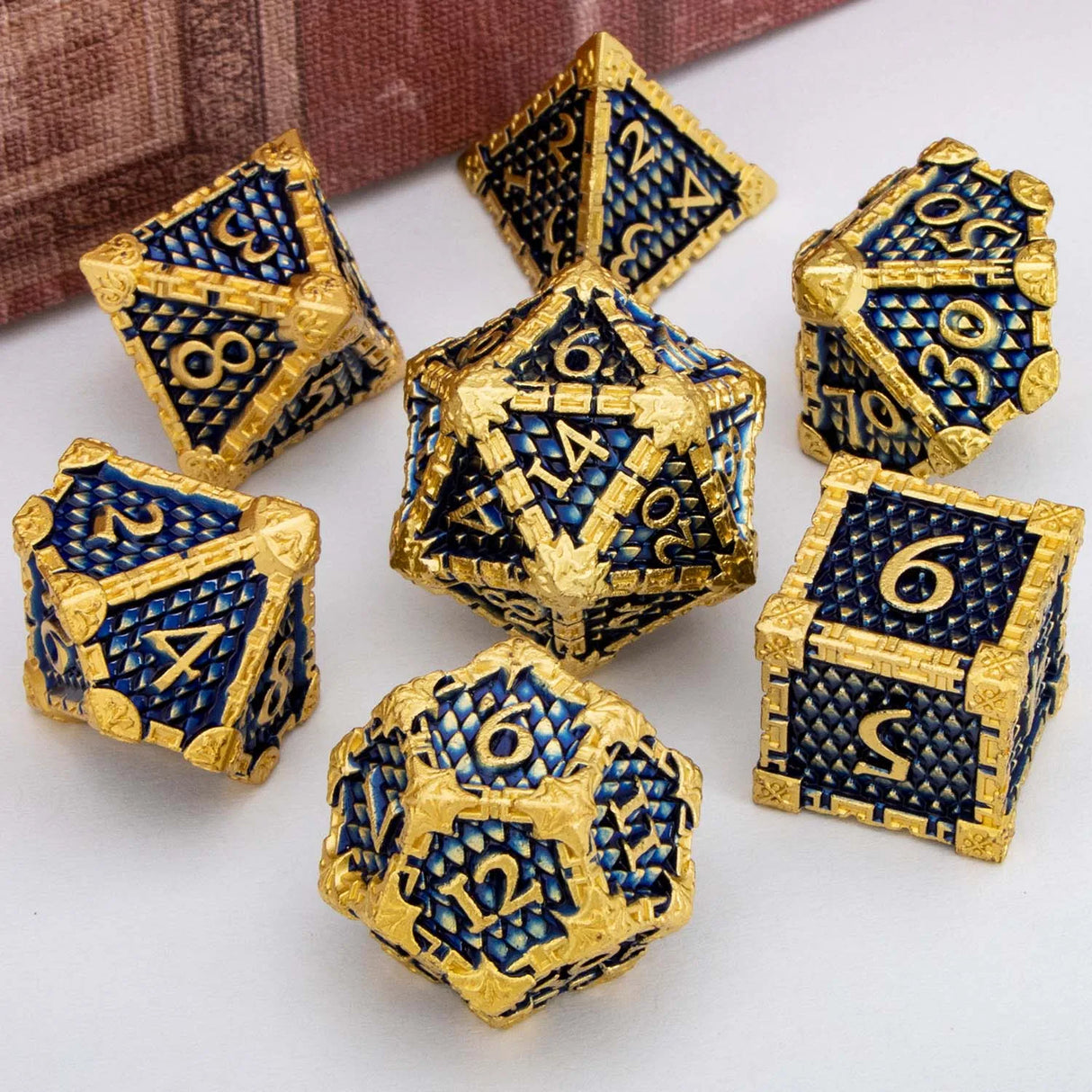 DND Metal Dice Set Dragon Scale D&D Dice