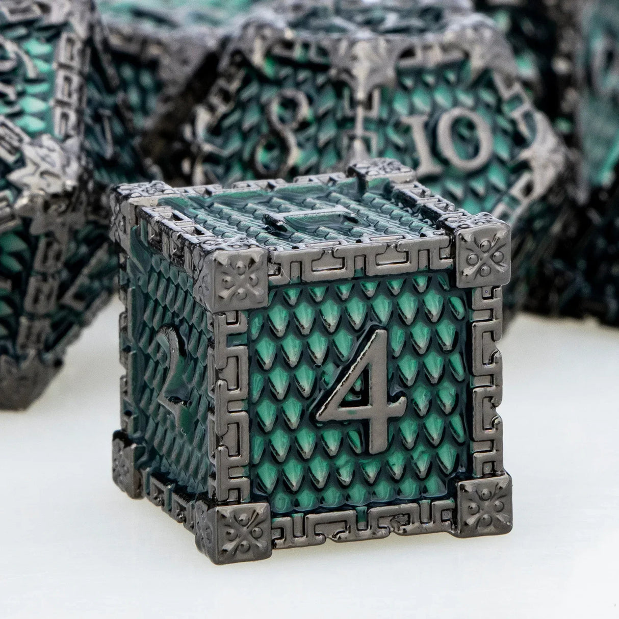 DND Metal Dice Set Dragon Scale D&D Dice