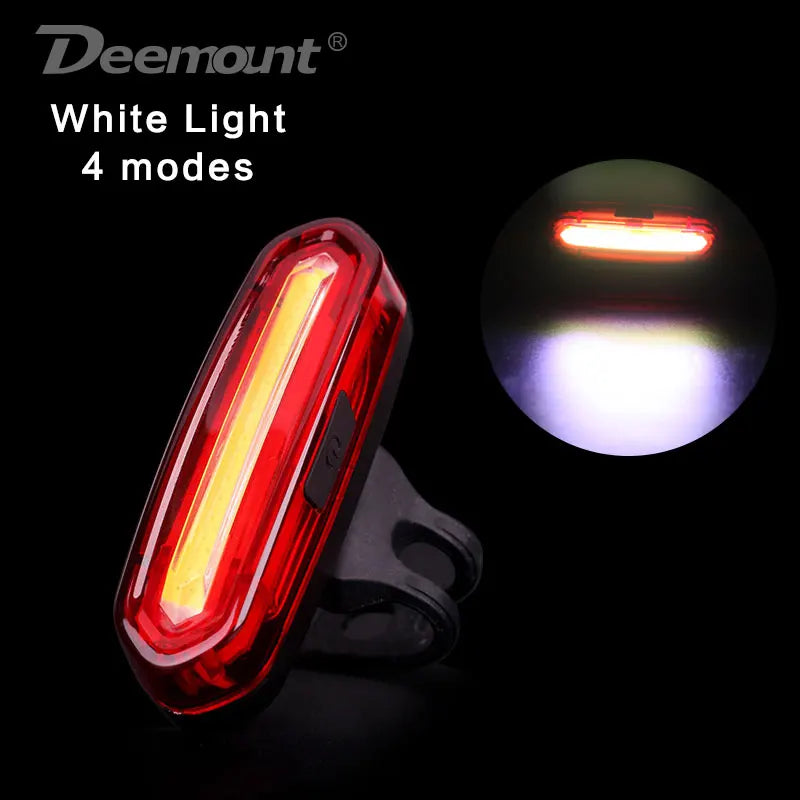 Deemount Rechargeable COB LED USB Mountain Bike Tail