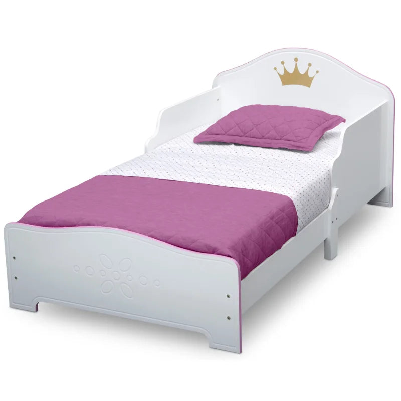 Delta Children Princess Crown Wood Toddler Bed, Greenguard