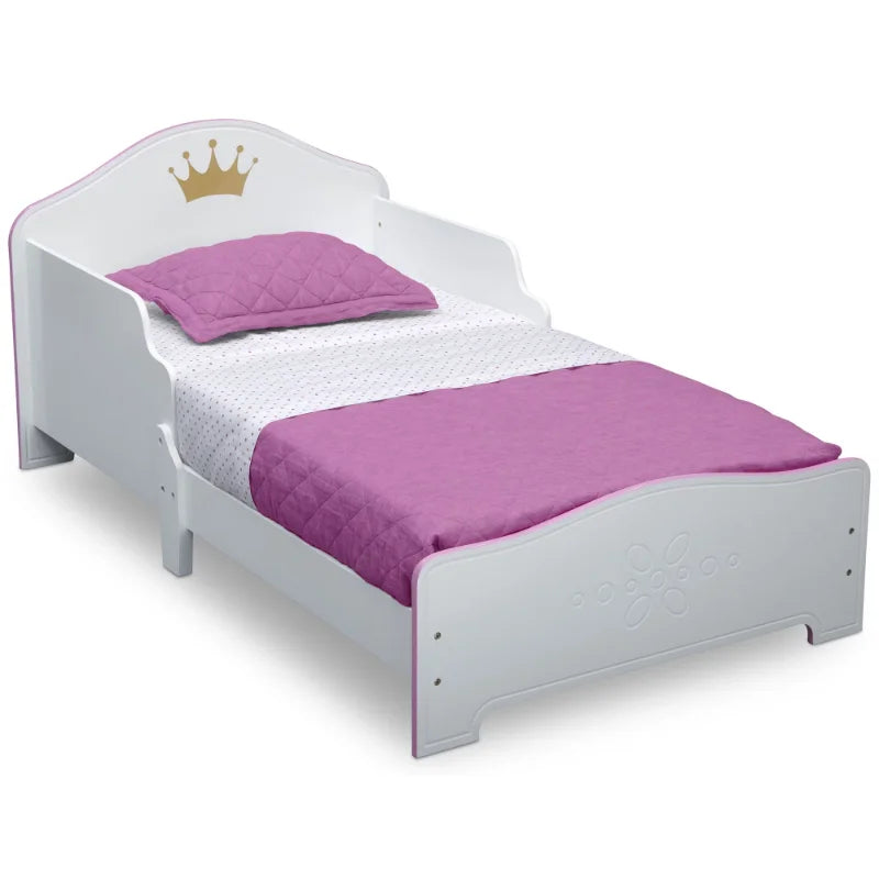 Delta Children Princess Crown Wood Toddler Bed, Greenguard