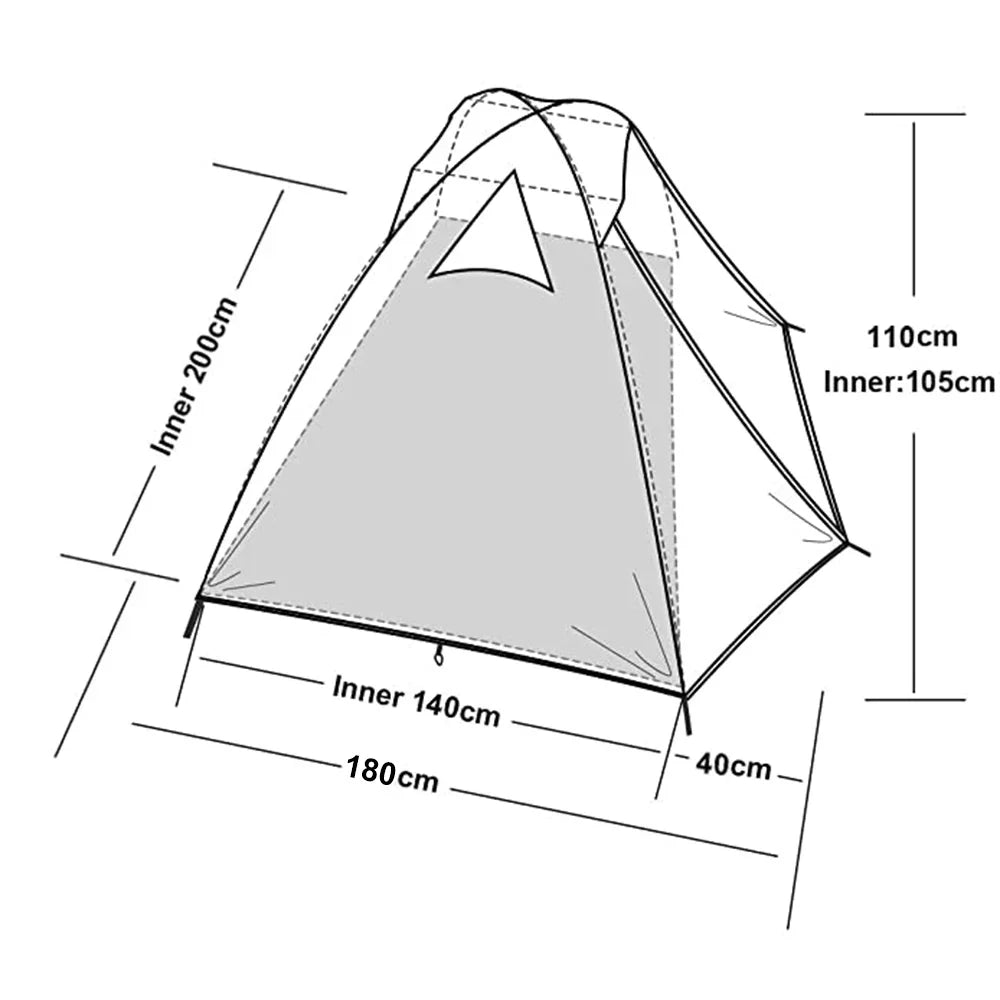 Desert&Fox 2 Person Tent Lightweight 3 Season Backpacking