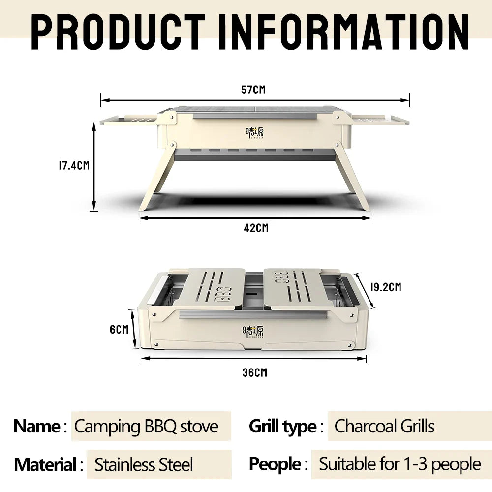 Detachable Camping Grill Portable Mini Stove Folding Barbecue