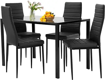 Dining Table Set, Traditional 2/4/5-Piece Wood & Metal