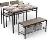 Dining Table Set, Traditional 2/4/5-Piece Wood & Metal