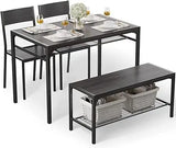 Dining Table Set, Traditional 2/4/5-Piece Wood & Metal