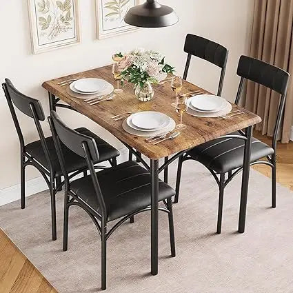 Dining Table Set, Traditional 2/4/5-Piece Wood & Metal