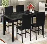 Dining Table Set, Traditional 2/4/5-Piece Wood & Metal