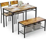 Dining Table Set, Traditional 2/4/5-Piece Wood & Metal
