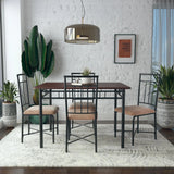 Dining Table Set, Traditional 2/4/5-Piece Wood & Metal
