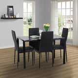 Dining Table and Chairs Set, Modern Rectangular Marble