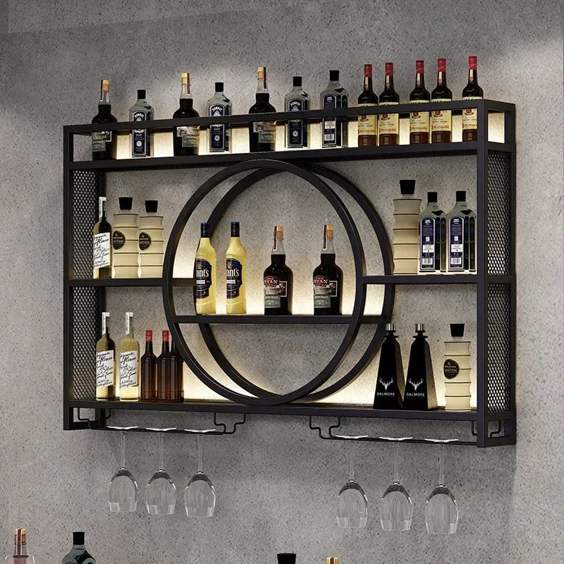 Dining Wine Rack Iron Large Modern Whisky Storage