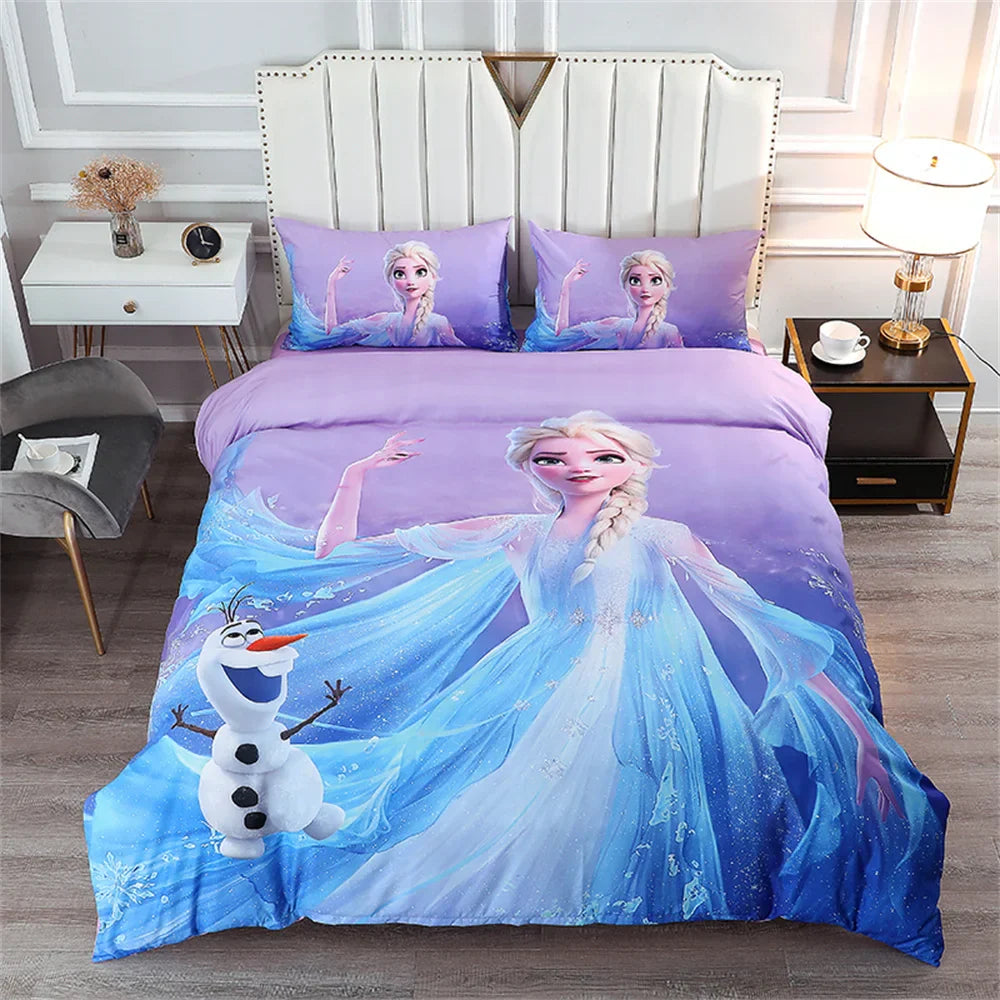 Disney Bedding Set Purple Frozen Elsa Princess Duvet