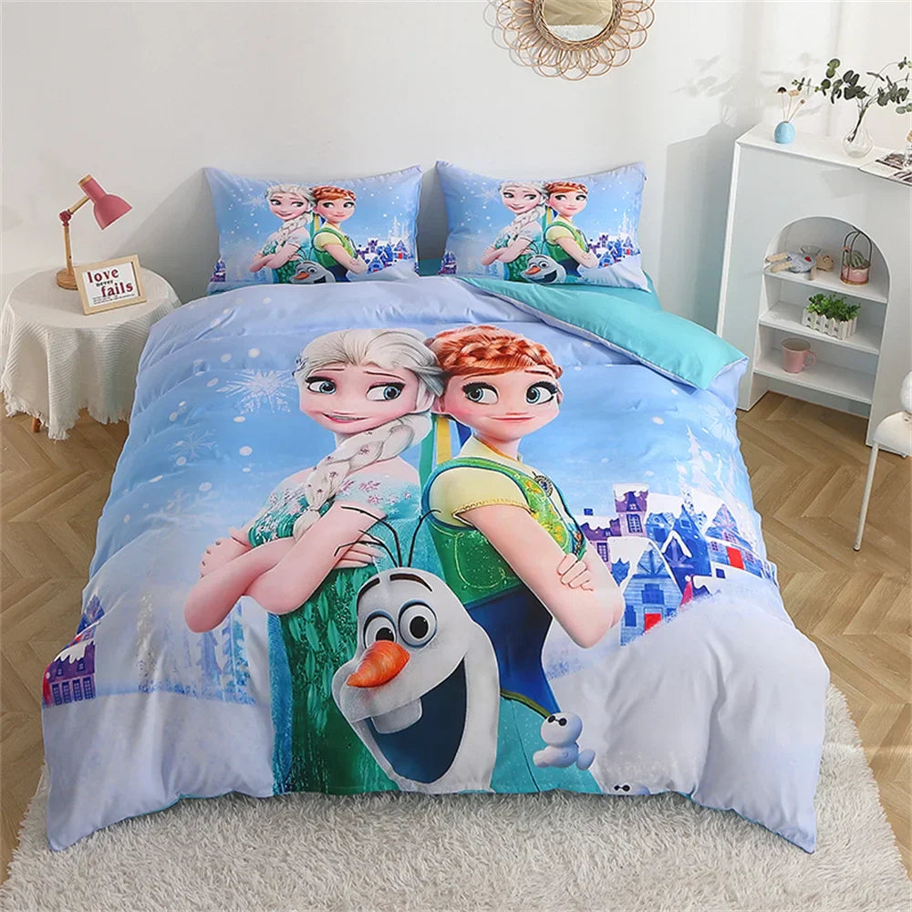 Disney Bedding Set Purple Frozen Elsa Princess Duvet