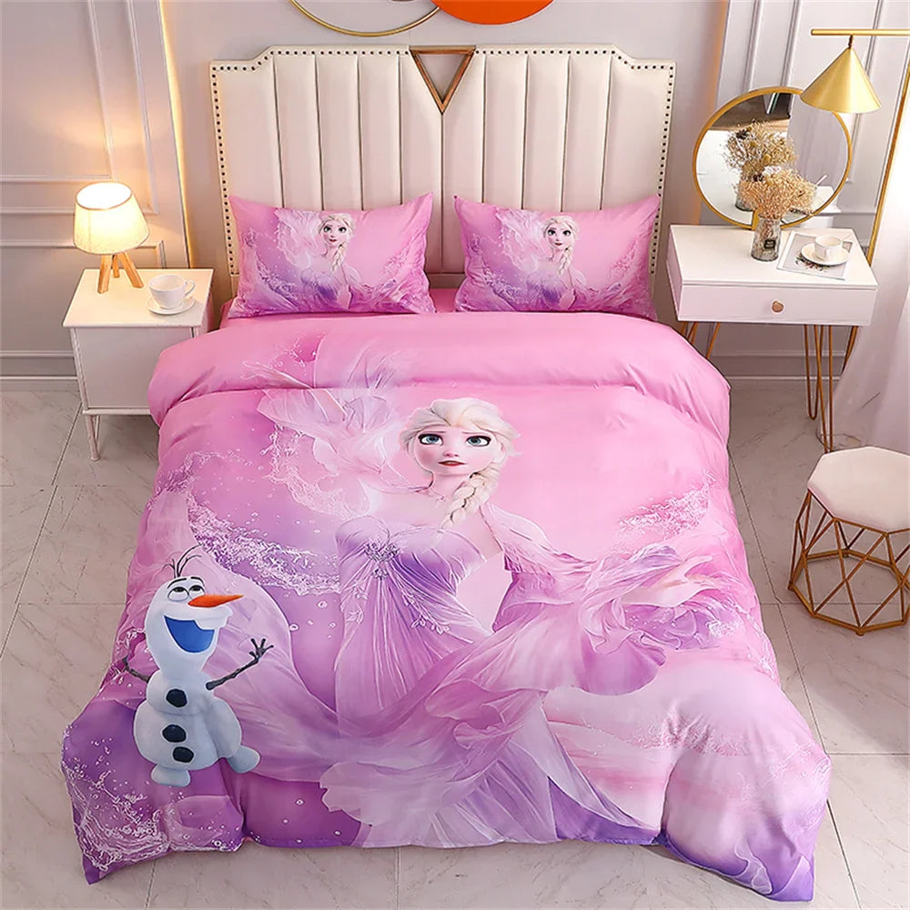 Disney Bedding Set Purple Frozen Elsa Princess Duvet