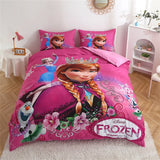 Disney Bedding Set Purple Frozen Elsa Princess Duvet