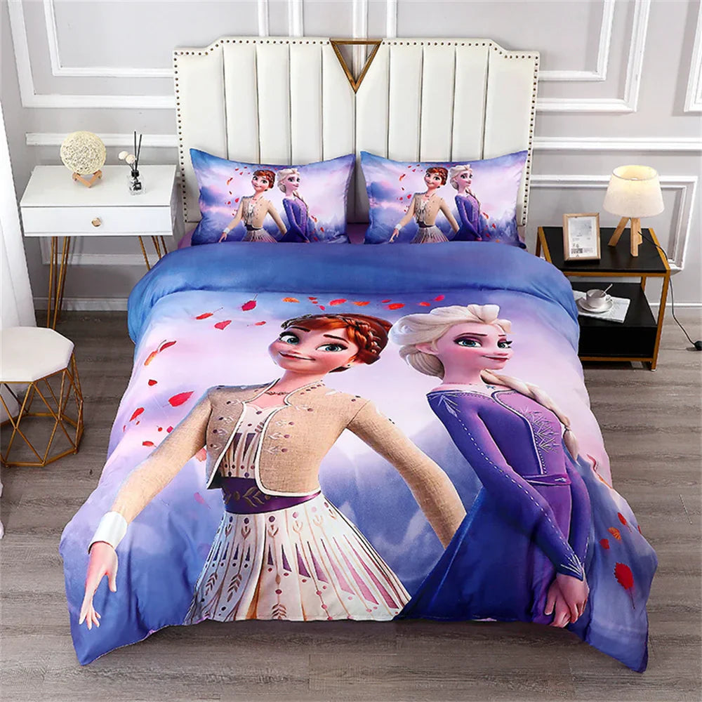 Disney Bedding Set Purple Frozen Elsa Princess Duvet