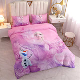 Disney Bedding Set Purple Frozen Elsa Princess Duvet