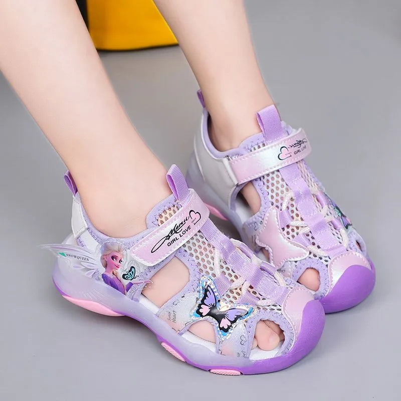 Disney Girls' Sandals Lights Summer Style Children's Anti-skid