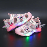 Disney Girls' Sandals Lights Summer Style Children's Anti-skid