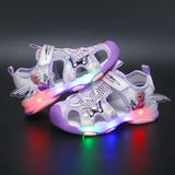 Disney Girls' Sandals Lights Summer Style Children's Anti-skid