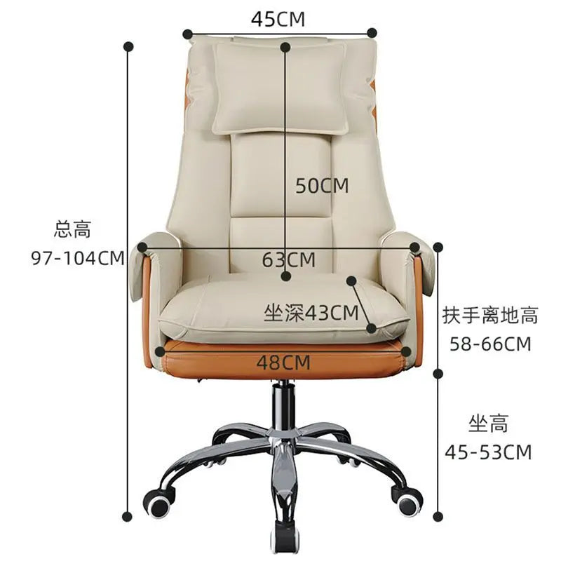 Double Backrest Office Chair Rotatable Adjustable Computer Sofa