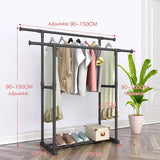 Double Pole Floor Balcony Drying Rack Folding Stainless