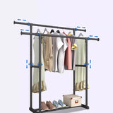 Double Pole Floor Balcony Drying Rack Folding Stainless