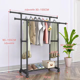 Double Pole Floor Balcony Drying Rack Folding Stainless