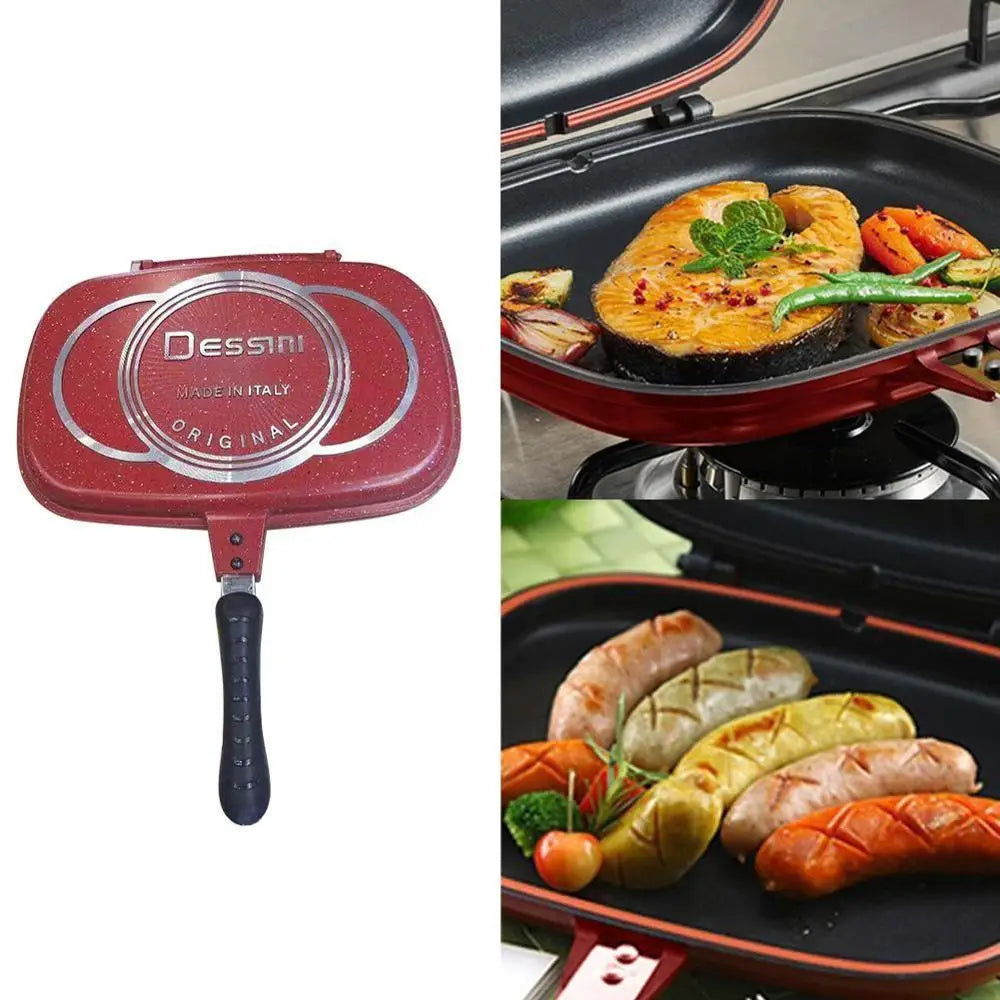 Double Sided BBQ Frying Pans Stainless Steel Steak