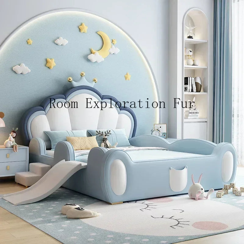 Double Solid Wood Children Beds Luxury Design Modern