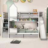 Double castle style double bed, with desk and