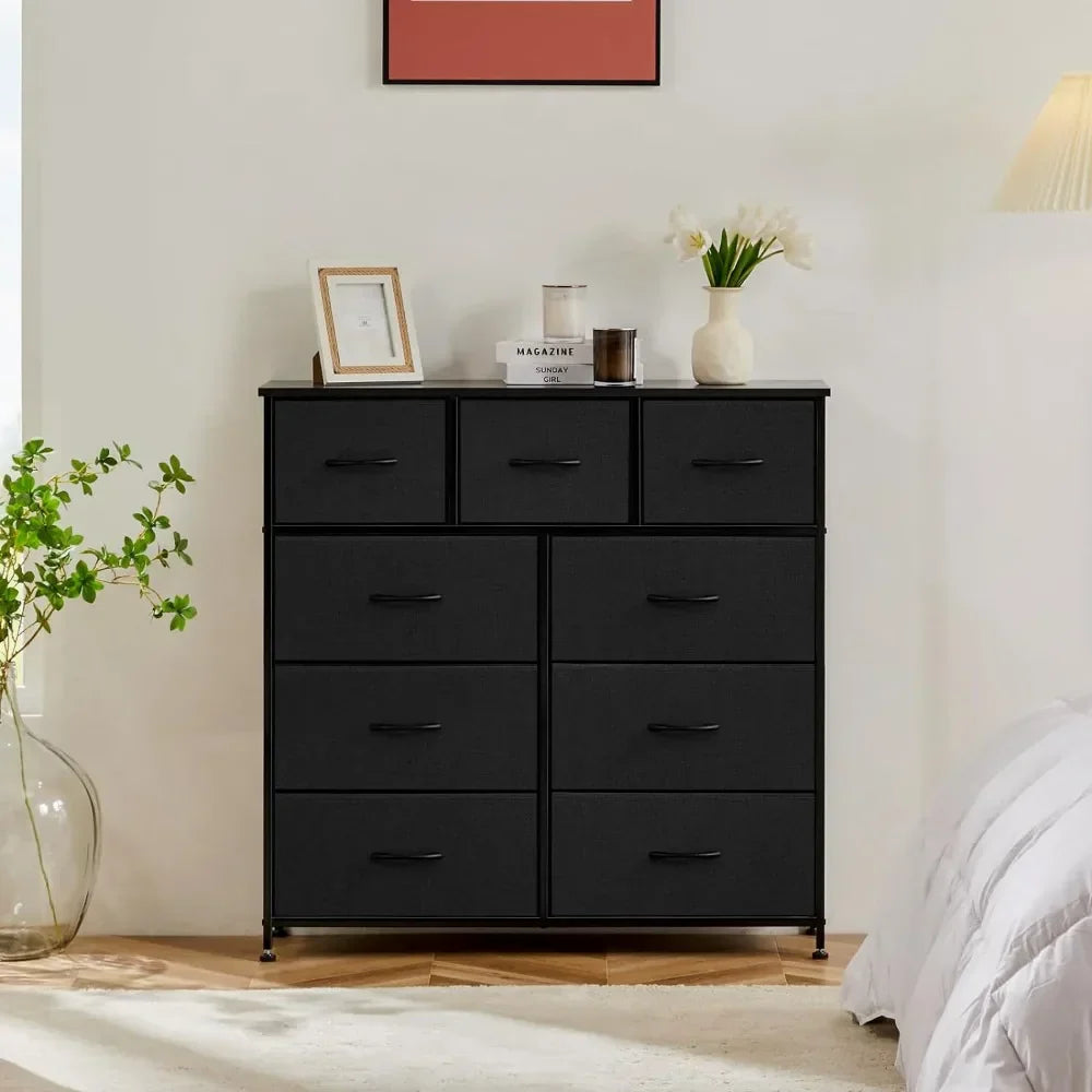 Dresser with 9 Drawers for Bedroom Fabric Storage