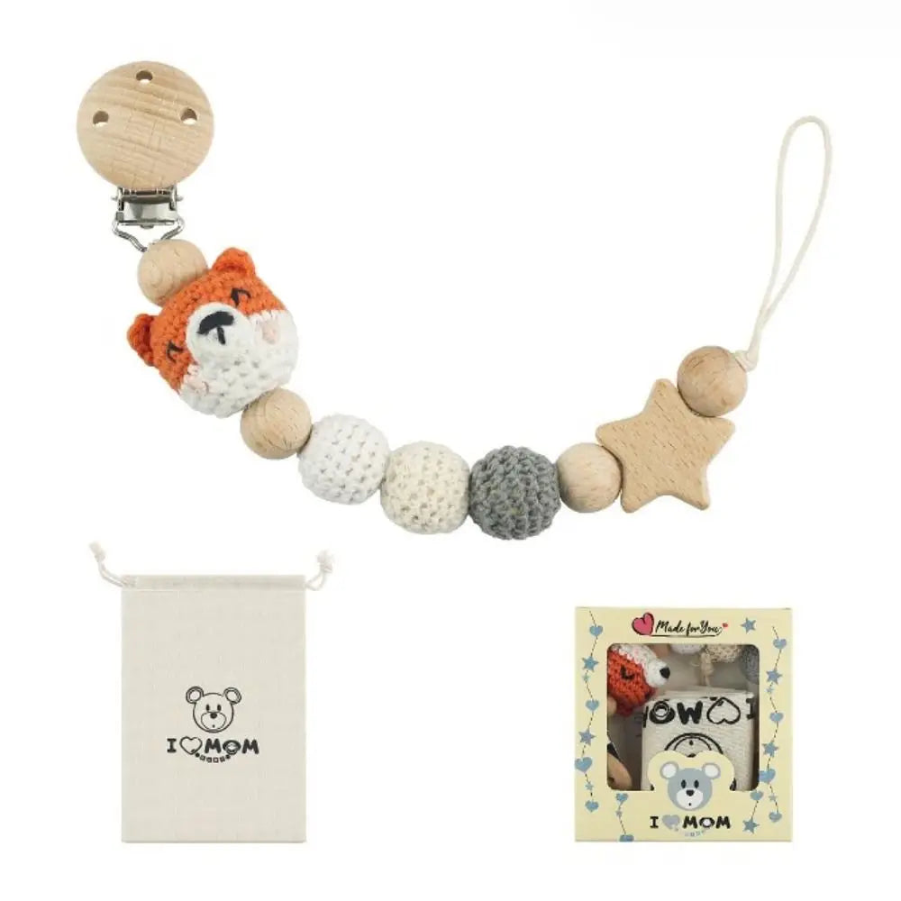 Dummy Clips Children Wood Pacifier Holder Clips Baby