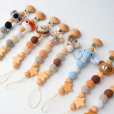 Dummy Clips Children Wood Pacifier Holder Clips Baby