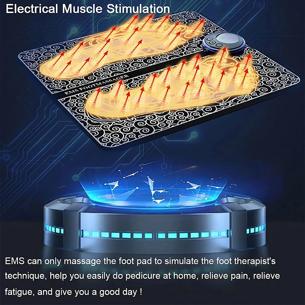 EMS Pulse Foot Massger Sole Massage Pad Current