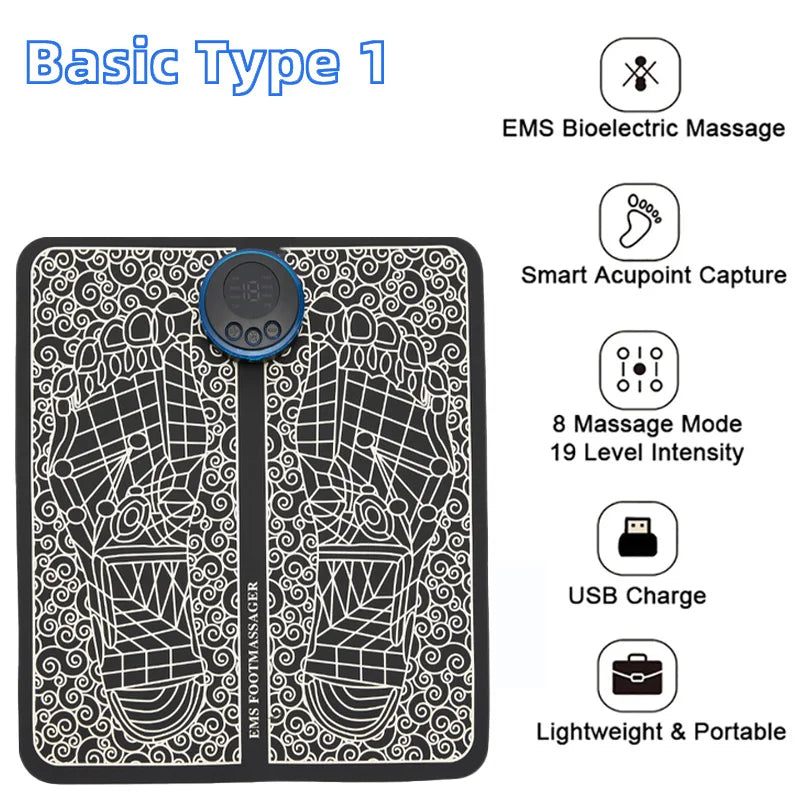 EMS Pulse Foot Massger Sole Massage Pad Current