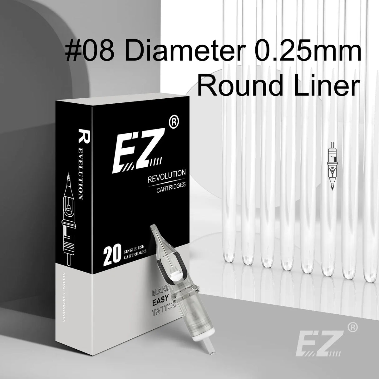 EZ Revolution Tattoo Needles Cartridge Round Liners #08