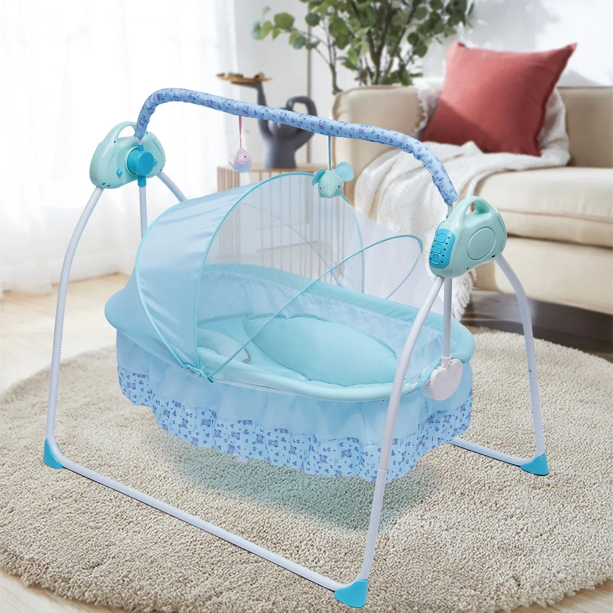 Electric Baby Cradle Auto Swing Rocker Cot Infant