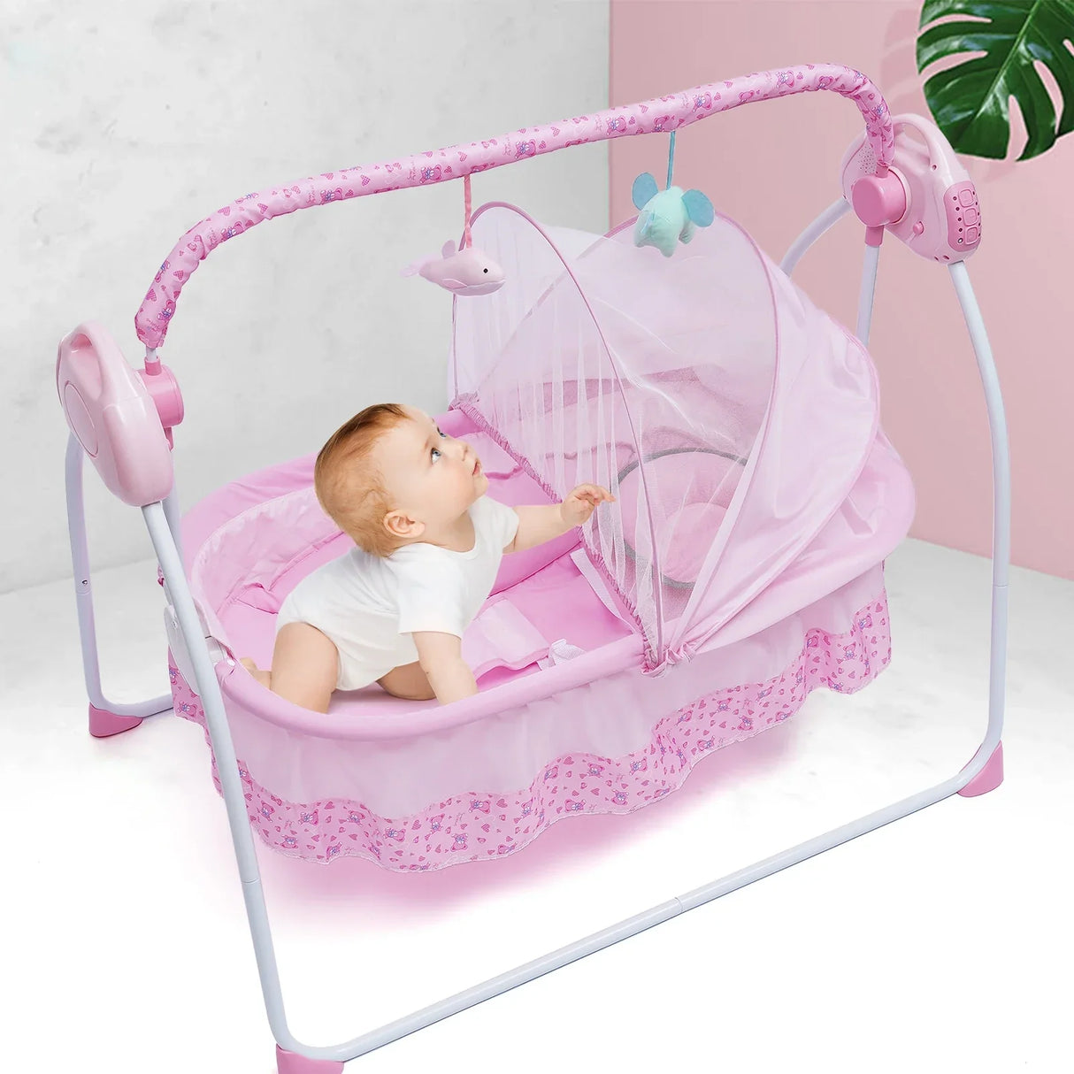 Electric Baby Cradle Auto Swing Rocker Cot Infant