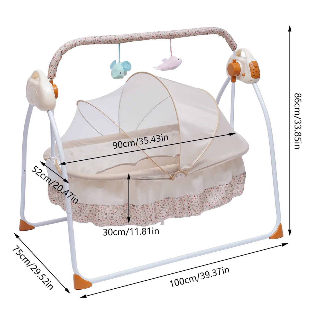 Electric Baby Cradle Auto Swing Rocker Cot Infant