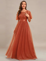 Elegant Evening Dresses Sequin Print Maxi Long with