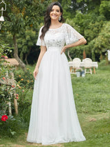 Elegant Evening Dresses Sequin Print Maxi Long with